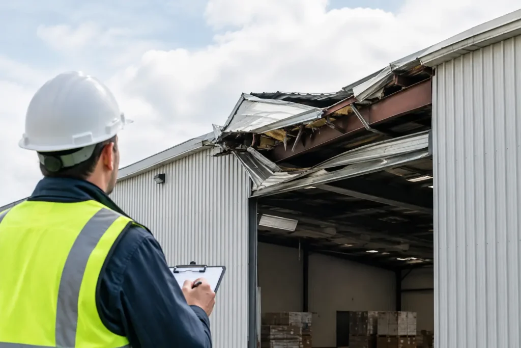 A Warehouse Roof Failure Example and Its Warning Signs